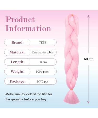 Tess Braids Extensions 60 cm - 5 Pack Jumbo Kanecalon Hair Braids for Box Braids - 100g Pink #10 - Buy Online on GoSupps.com