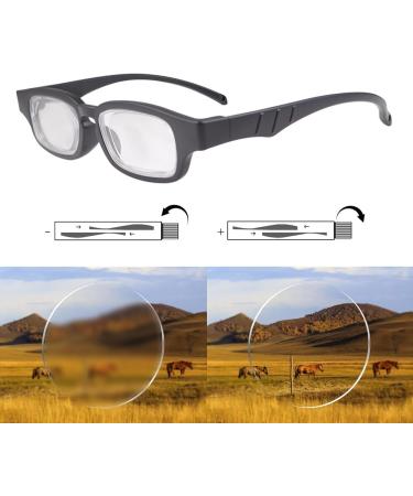 Adjustable Glasses Dial Vision Flex Focus | Blue Light Blocking Zoom Eyeglasses for Reading - Black - International Shipping Available - Buy Online on GoSupps.com
