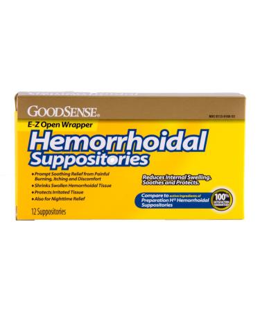 GoodSense Hemorrhoidal Suppositories 12-count