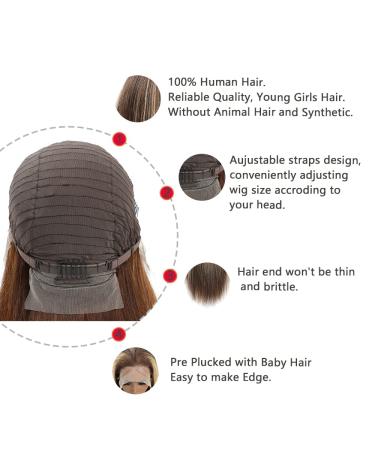 30 Inch 5x5 Highlight Body Wave Lace Front Human Hair Wig - P4/27 Ombre Color | Pre-Plucked with Baby Hair & 150% Density - Buy Online on GoSupps.com