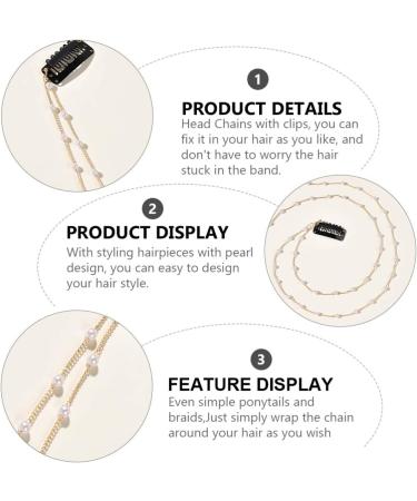 FRCOLOR Hair Chain Clips Wedding Hair Chain Clips Pearl Hair Chain Tassels Pearl Chains Hair Styling Accessories - Buy Online on GoSupps.com