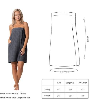 XX-Large Dark Gray Quick Dry Waffle Spa Wrap with Adjustable Closure | Lightweight Bath Robe Direct - Buy Online on GoSupps.com