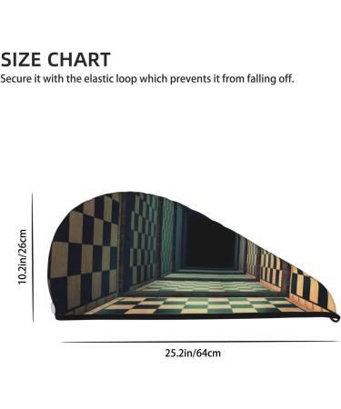 3D Abstract Chess Board Microfiber Hair Towel | Soft Super Absorbent & Quick Dry for Long Curly Hair - Coral Velvet Hair Wrap for Women - Buy Online on GoSupps.com