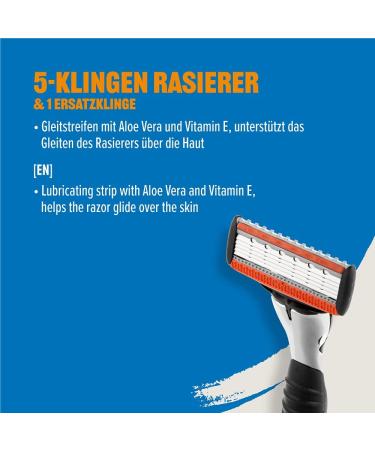 Buy Amazon Men's 5-Blade Razor Handle - Multi-Colour with 2 Cartridges & Refill Cartridges | International Shipping - Buy Online on GoSupps.com