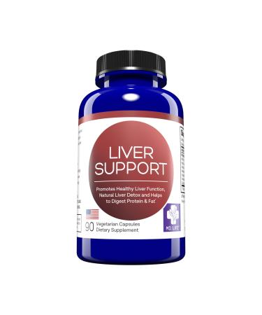 MD.LIFE Liver Support - Supplement with Artichoke, Dandelion, Milk Thistle & Proteolytic Enzymes 90 Count