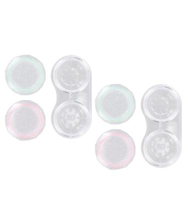 Verdant touch portable contact lens box set glittering contact lens storage 2-pack portable dust-density contact lens box with tweezers travel set for contact lenses multicolored 60_x_180_cm