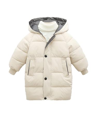 Milkiwai Coats & Jackets 3-8 Children's Down Padded Clothes Boys' Medium Length Girls' Winter Clothes Padded Clothes Baby Thickening Clothes 130 Beige
