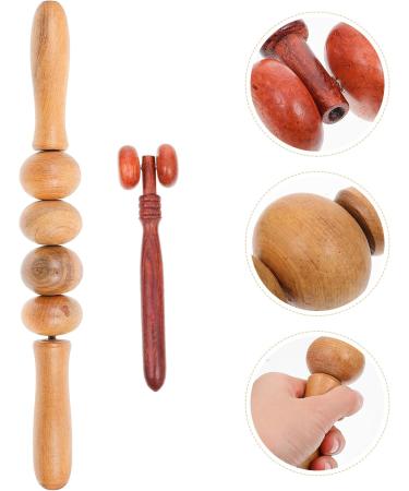 Premium Wooden Massage Device - Acupuncture Sticks Muscle Roller & Wrist Bandage for Ultimate Relaxation | Gym & Home Use - Buy Online on GoSupps.com