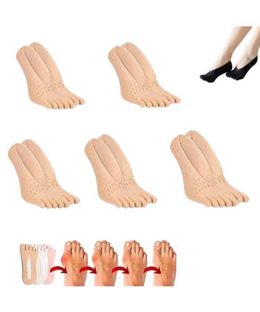 5/10 Pairs Orthoes Bunion Relief Socks Sock Align Toe Socks for Bunion Projoint Antibunions Health Sock Split Toe Orthopedic Compression Bunions Socks Sock Align Toe for Bunion (5Pcs-A)