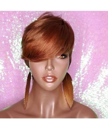 Short Ombre Hair Wigs For Black Women Short Pixie Cuts Wigs For Black Women Short Straight Black Ladies Wigs Synthetic Short Wigs For Black Women African American Women Wigs (s3694)