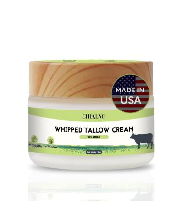 Beef Tallow For Skin Tallow Face Moisturizer 100% Grass Fed Beef Tallow And Honey Balm Whipped Beef Tallow Body Lotion Skin Care for Eczema Dry Itchy Sensitive Skin - Made in USA-2.0 Oz Unscented Beef Tallow Cream
