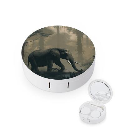 Contact Lens Case Forest Elephant Print Plastic Contact Lens Case contact Lens Care Box ontact Lens Travel Box