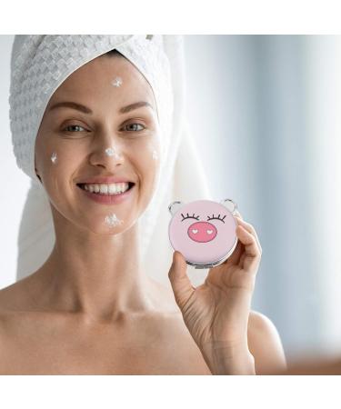 Minkissy Double-Sided Handheld Pig Compact Makeup Mirror for Women Girls - Travel and Bag Handbag Mirror - Creative and Stylish (Style 2) - Buy Online on GoSupps.com