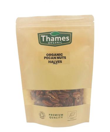 Organic Pecan Nuts - Halves Shelled Pecans - No Additives or Preservatives - Vegan GMO-Free Certified Organic - Delicious and Nutritious Snack - Perfect for Baking and Cooking - Thames Organic 500g Nutty 500g - Buy Online on GoSupps.com