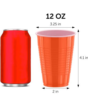 DecorRack 120 12 oz Disposable Plastic Cups - Orange - 120 Count for Parties, Camping, Events - BPA-Free Beverage Drinking Cups - Buy Online on GoSupps.com