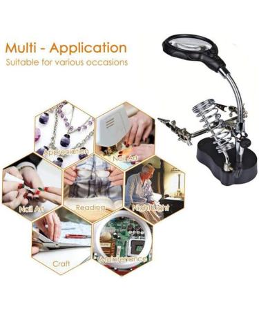 Magnifying Glass LED 3X Magnifying Lamp Metal Clamp Reading Jewellery Loupe Watch and Electronic Repair Magnifier Vision - Buy Online on GoSupps.com