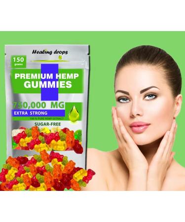 Organic Hemp Gummies 750,000mg - High Potency Health Support with Vitamins & Omega 3 6 9 - Buy Online on GoSupps.com