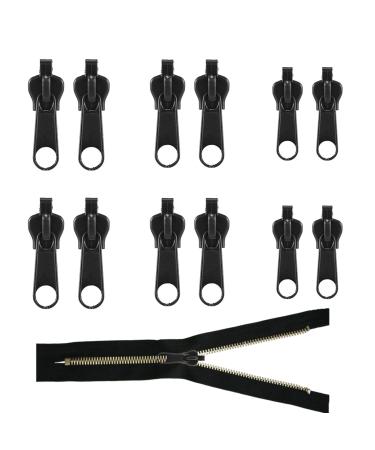12 pieces of zipper slider replacement removable zipper Zipper pull replacement zipper repair set zipper for zipper for jackets suitcases backpacks (black)