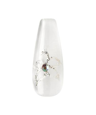 KISS Gel Fantasy Press On Nails - Sweet Jelly White Coffin Shape Long Size | 28 Nails & Glue Included | Perfect for International Shipping - Buy Online on GoSupps.com