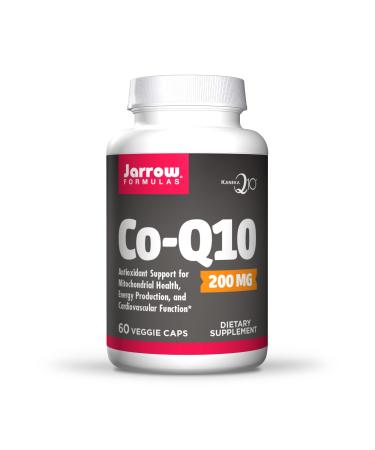 Jarrow Formulas Co-Q10 200 mg - 60 Veggie Caps - Antioxidant Support for Mitochondrial Health, Energy Production & Cardiovascular Function - Up to 60 Servings 200 mg 60 Count (Pack of 1)