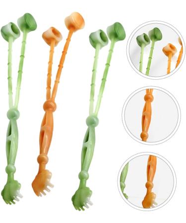 Frcolor 9-Piece Two-Colored Tai Chi Hammer Back Scratcher & Massage Tool - Portable Self-Massage Fitness Equipment (40x3.4cm) in Orange & Green - Buy Online on GoSupps.com