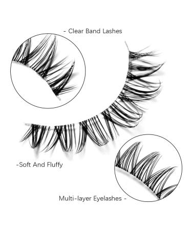 DSLONG Cat Eye Lashes - 12mm Fluffy Wispy Short Fake Eyelashes - 7 Pairs Fox Eye Natural Lashes - Buy Online on GoSupps.com