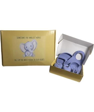 Baby Feeding Set: Soft Silicone Pack of 7 - Bib, Suction Bowl, Divided Plate, Straw, Snack Cup, Spoon, Fork - Promotes Self-Feeding Skills - Ideal Gift for Newborns, Baby Showers, Gender Reveals - Buy Online on GoSupps.com