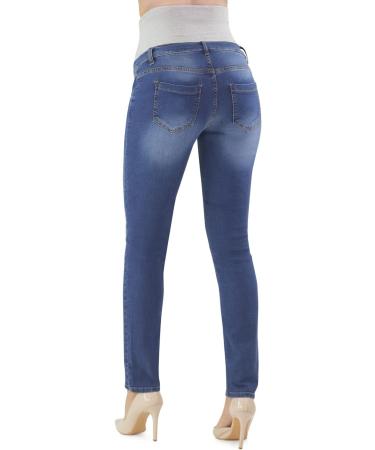 Milano Maternity Jeans - Ultra Stretch Buttery Soft Denim, High Waisted Over The Bump Band, Comfortable Slim Fit | Light Stone | Pregnancy Clothing - Buy Online on GoSupps.com