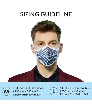 Meo Lite Face Mask - Reusable Washable Breathable & Comfortable | Includes 2 Lite Replaceable Filters (Large Stitch - Buy Online on GoSupps.com