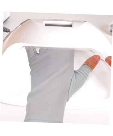 Healeved 1 Pair Nail Gloves Uv Lamp Hand Covers Uv Protectors Gloves Nail Art Accessories Uv Protecting Gloves Manicure Half Finger Sun Gloves Gel Sun Protection Manicure Tools Miss Spandex 17x8.5cm Light Grey - Buy Online on GoSupps.com