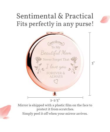 Kuukzuuk Rose Gold Compact Mirror: Unique Birthday Gift for Mom, Christmas and Thanksgiving Gift Idea from Daughter/Son - Buy Online on GoSupps.com