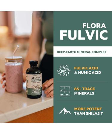 Flora Fulvic | Fulvic Acid + Humic Acid Complex 550 mg | Mined in Utah Prehistoric Deep Earth Extract | Immunity Gut Digestion Natural Trace Mineral Complex Fulvic Acid Supplement 8 fl oz. - Buy Online on GoSupps.com