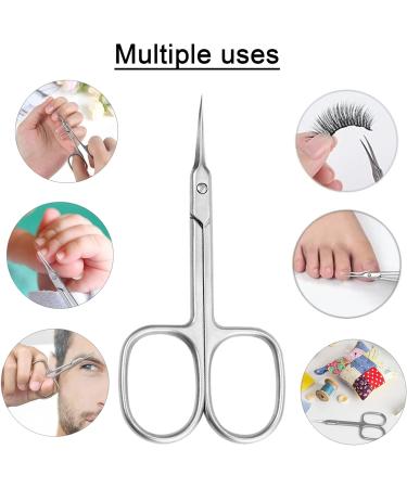 Stainless Steel Curved Cuticle Scissors for Nails, Toenails, Eyebrows, and Eyelashes - Buy Online on GoSupps.com
