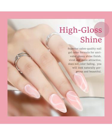 Modelones Gel Nail Polish - 6 Colors Nude Pink Gel Polish Kit White Pastel Light Pink Nail Polish Gel Barely Pink Soak Off U V Gel Nail Starter Kit Popular Nail Art DIY Salon Home Manicure Gifts - Buy Online on GoSupps.com
