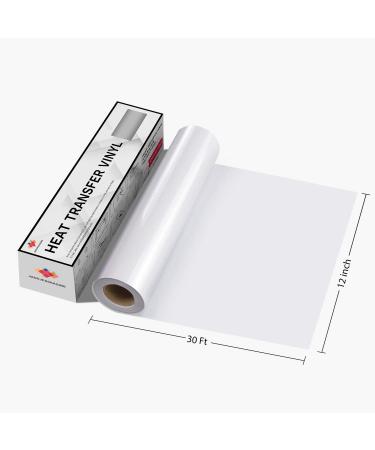 JANDJPACKAGING White Iron on Vinyl Roll 12x30FT - HTV Heat Transfer Vinyl for Cricut/Silhouette - Buy Online on GoSupps.com