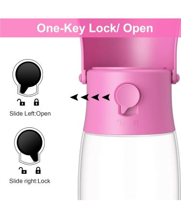 Portable Dog Water Bottle | On-the-Go Pet Hydration | Travel-Friendly & Leak-Proof for Dogs & Cats - Pink - Buy Online on GoSupps.com