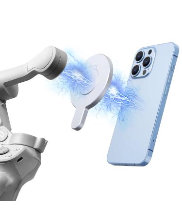 DJI Magnetic Ring Clamp Holder - for Magsafe DJI OM 6 / OM 5 / OM 4 / OM 4 SE Adapter Mount Compatible with DJI Osmo Gimbal Stabilizer, DJI OM Accessories Silver