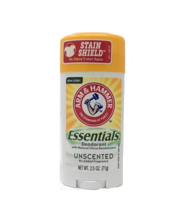 ARM & HAMMER Essentials Natural Deodorant Unscented 2.50 oz (Pack of 2)