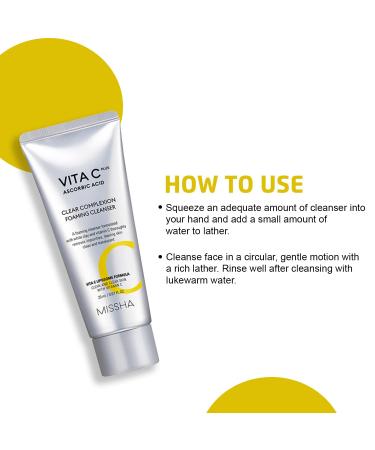 Buy MISSHA Vita C Plus Clear Complexion Foaming Cleanser 120ml - Radiant Skin & International Shipping - Buy Online on GoSupps.com