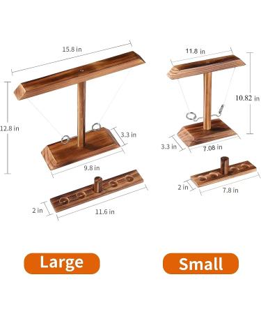 Handmade Large Ring Toss Game for Kids & Adults | Fast-Paced Interactive Hook & Ring Game with Shot Leader | 2 Player Wooden Swing Game for Indoor & Outdoor Fun - Buy Online on GoSupps.com