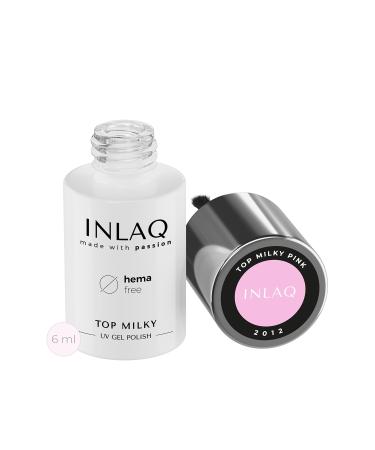 Inlaq Hema Free Top Milky Pink Coat 6ml - Hema & Hema Rose Free UV Gel Polish - Perfect Baby Boomer Gellack Top Coat - Buy Online on GoSupps.com
