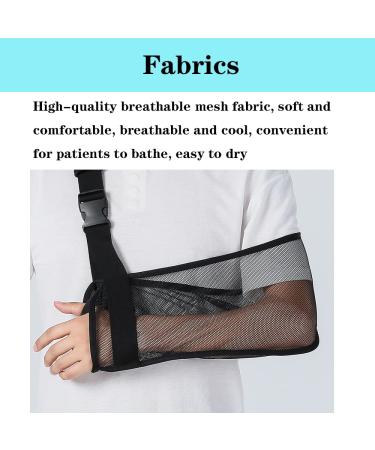 Ledhlth Mesh Arm Sling - Shoulder Immobilizer Brace for Broken Shoulder, Elbow, Arm, Wrist - Men, Women, Teenagers, Adults - Black - Buy Online on GoSupps.com