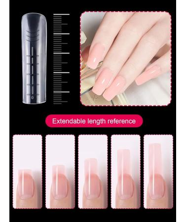 EBANKU 120pcs Clear Full Cover Dual Nail System - Flat Acrylic Nail Extension Tips & Nail Art Tools for Perfect Manicure - Buy Online on GoSupps.com