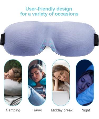 Axgo EM13DP Adjustable 3D Contoured Sleep Eye Mask - 100% Light Blocking - Gray - Buy Online on GoSupps.com