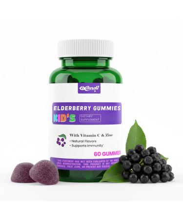 Elderberry Vitamin C and Zinc Gummies Natural Flavor 2 Month Supply
