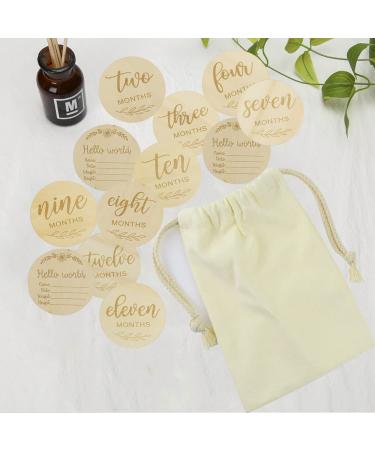 Wooden Baby Milestone Cards - 12-Piece Pregnancy & Monthly Gift Set for Expectant Mothers - Buy Online on GoSupps.com