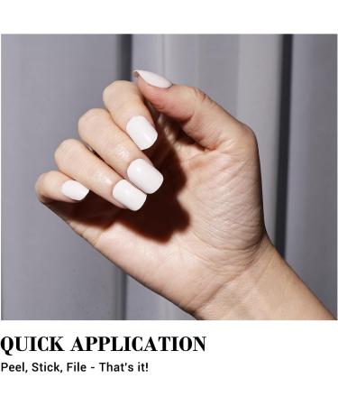 MelodySusie Qcoat Milky White Gel Nail Strips - UV Free Salon-Quality Nail Polish Long Lasting with 22 Wraps & Accessories - Buy Online on GoSupps.com