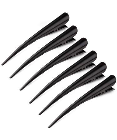 Large Long Alligator Hair Clips for Styling Salon Sectioning GLAMFIELDS 5 inch Rust-Proof Durable Non-Slip Duckbill Metal Clips for Women Thick and Thin Hair (6 Pack) Black 6 Pack Hair Clips