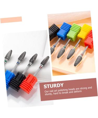 HONMEET Nail Polisher Specialty Tools Russian Manicure Drill Bits Nail Drill Tips Drill Bits Heads Cuticle Sanding Brocas Para Drill Nails Manicure Salon Supplies Kit Tungsten Steel Alloy 7x1.3cm As Shown 1 - Buy Online on GoSupps.com