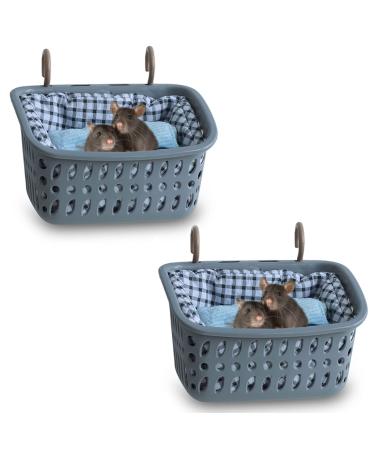 JWShang 2 Rat Hammock for Cage Chew Proof Rat Warm Bed Small Animal Hanging Hammock Rat Cage Accessories for Small Animals Rat Mouse Guinea Pig Chinchilla Sugar Glider Ferret (Large)